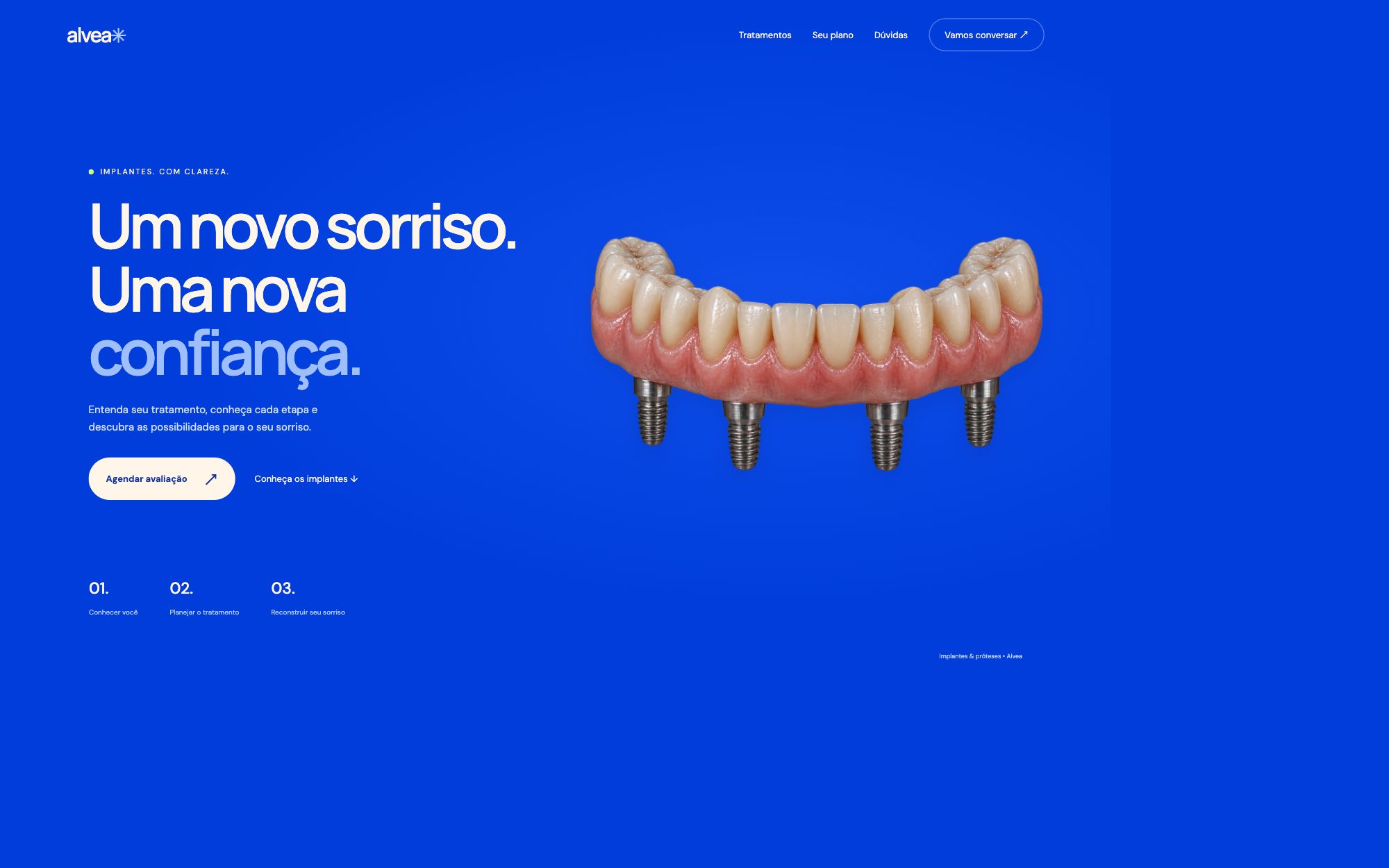 Prótese completa apresentada na landing page